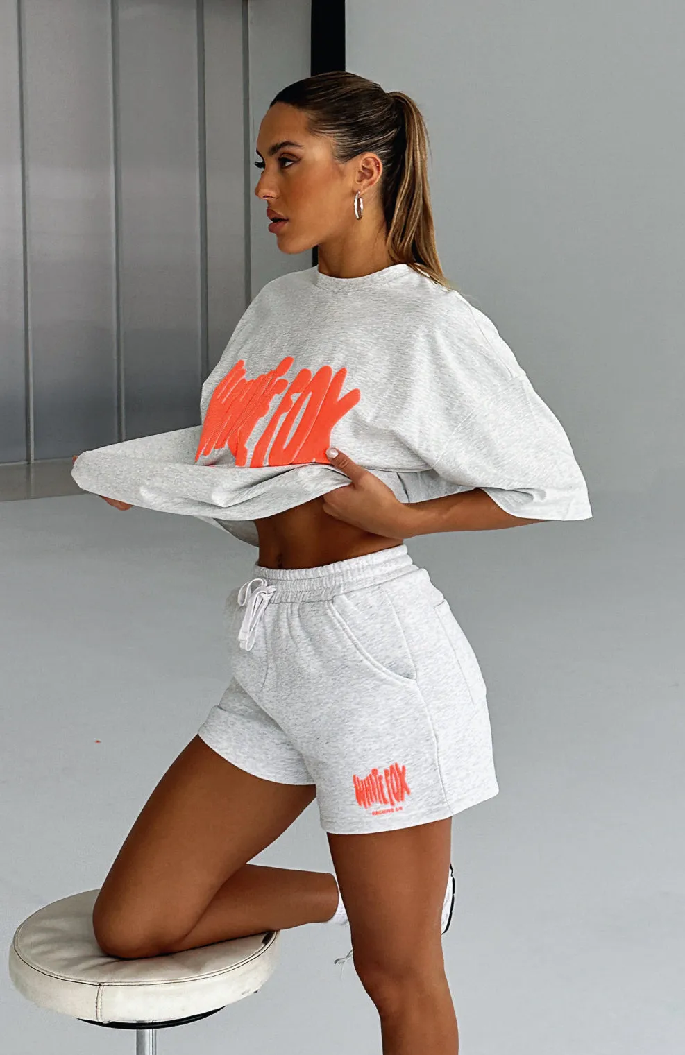 Twisted Cable Pattern Ribbed Detailing Archive 6.0 Lounge Shorts Cloudburst