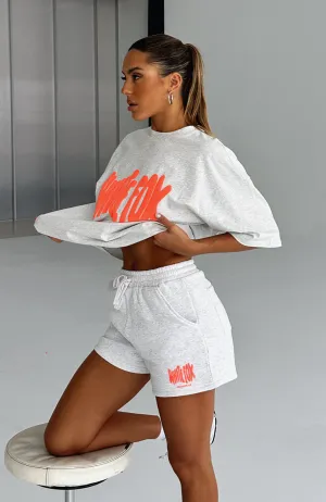 Twisted Cable Pattern Ribbed Detailing Archive 6.0 Lounge Shorts Cloudburst