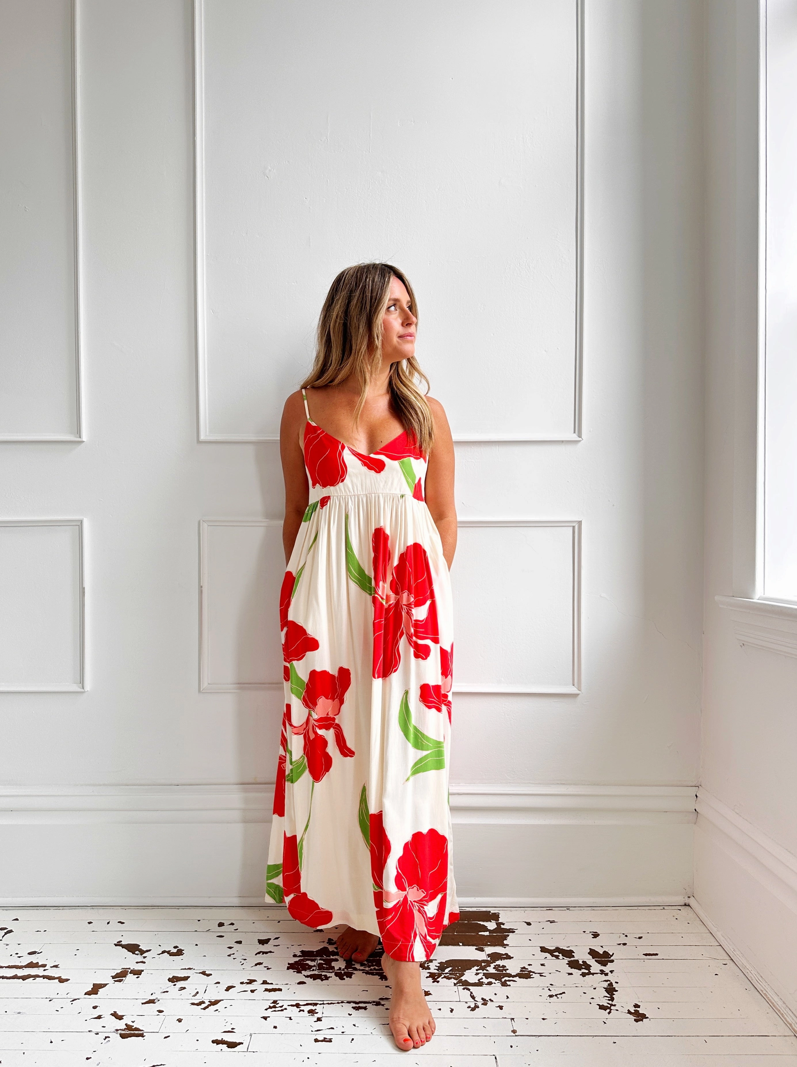 Tropical Spaghetti Strap Dress - FINAL SALE Chic and Cozy Dreamy Silhouette