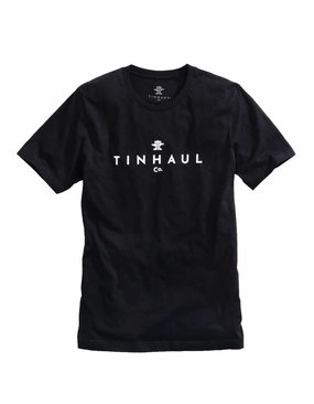 Travel Essential Tin Haul Mens Black 100% Cotton Anvil and Hammer S/S Crew T-Shirt