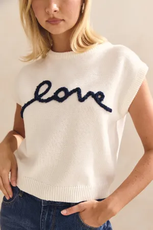 Caterina Knit Top (Cream) Rolled Hem Finish LightweightWeave