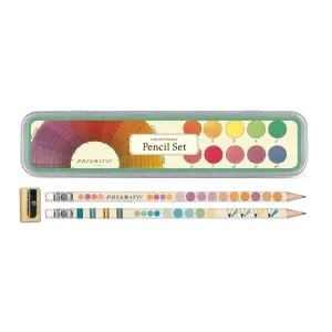 Cavallini & Co. Vintage Inspired Pencil Set - 10 pencils & sharpener in Metal Tin - Color Wheel