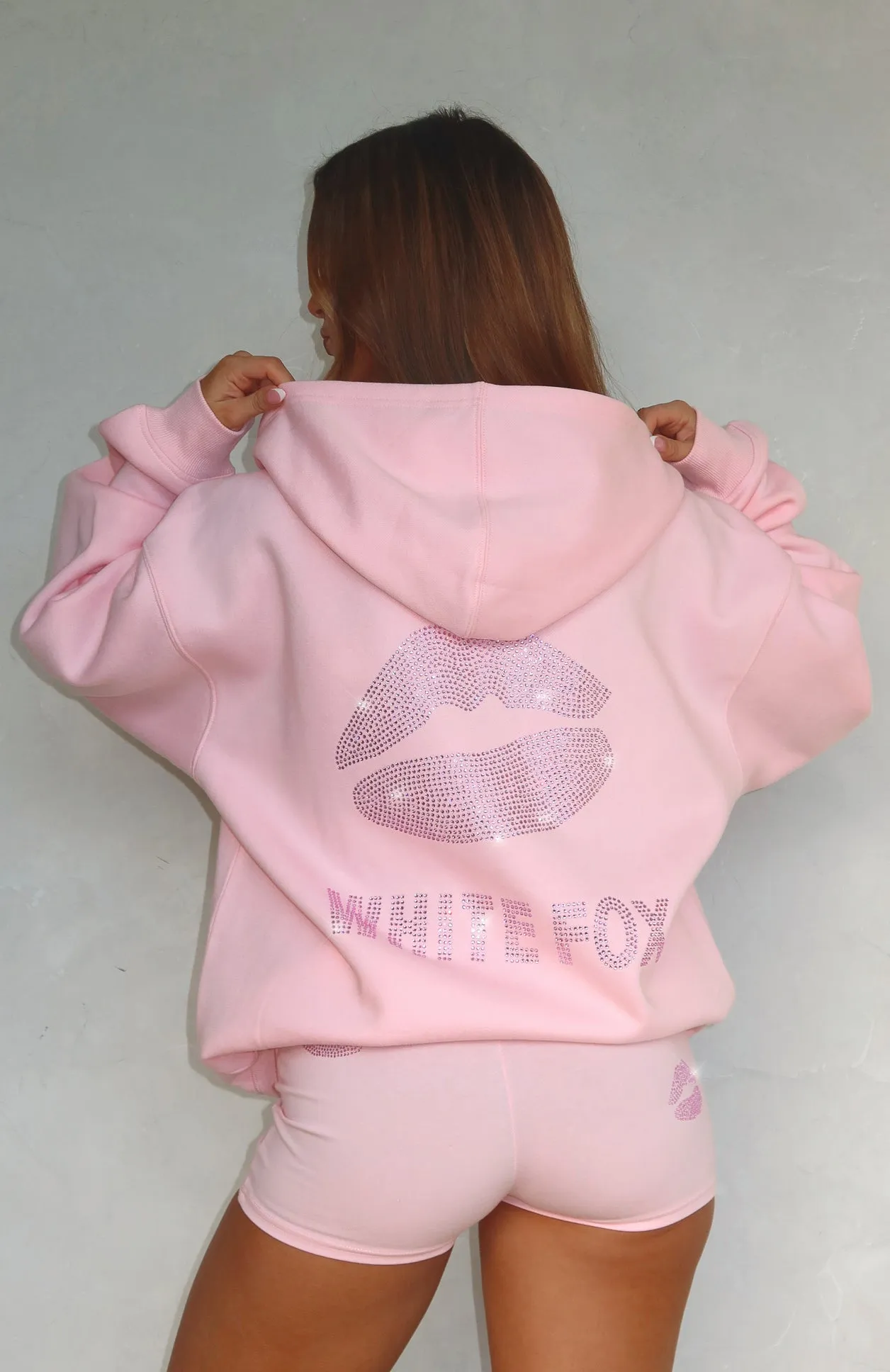 Celebrating Love Zip Front Hoodie Pink Temperature Regulating Knit