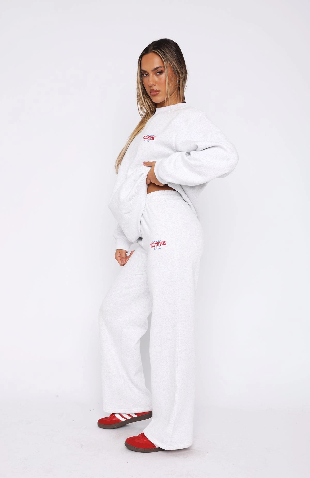 Capsule 9 Rodeo Crew Wide Leg Sweatpants Grey Marle Non Chafing Seams Low Impact Dye