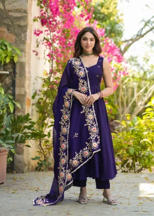 Chandrika Purple Anarkali Suit Set With Dupatta