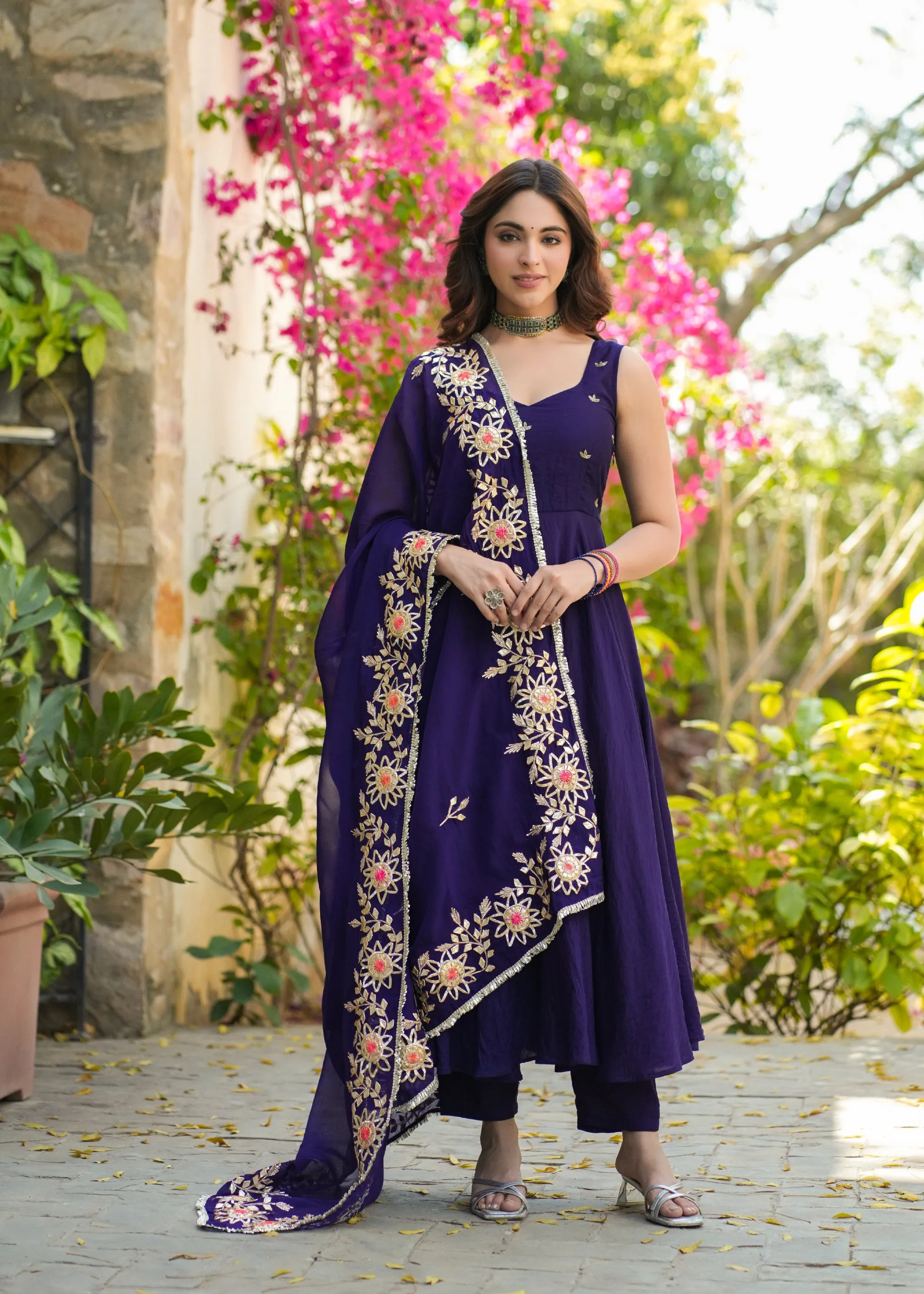 Chandrika Purple Anarkali Suit Set With Dupatta