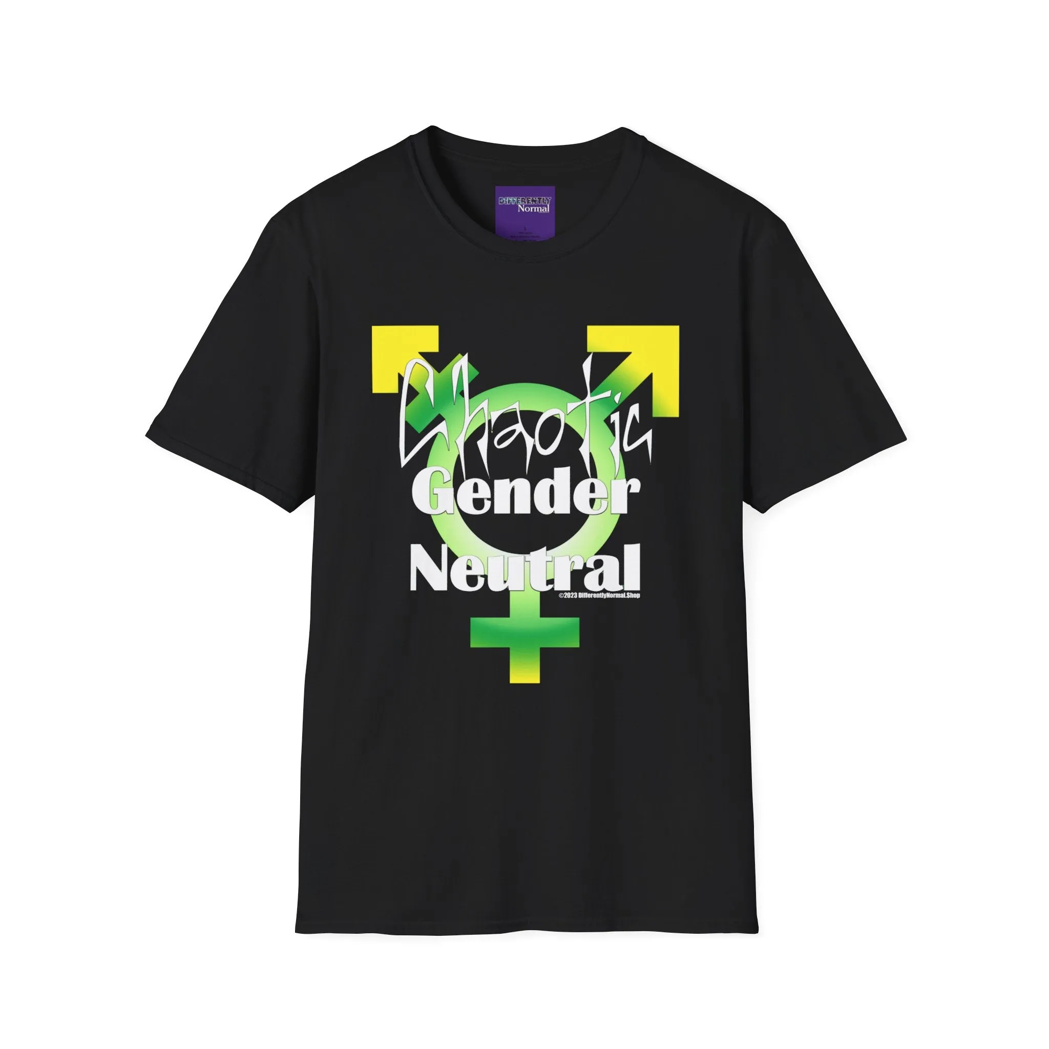 Chaotic Gender Neutral - Unisex T-Shirt - Tabletop Fan - LGBTQ Pride - Differently Normal