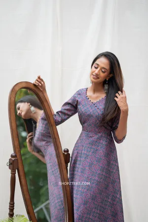 Charcoal Blue Anarkali Dress