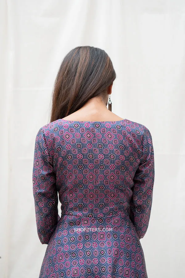 Charcoal Blue Anarkali Dress