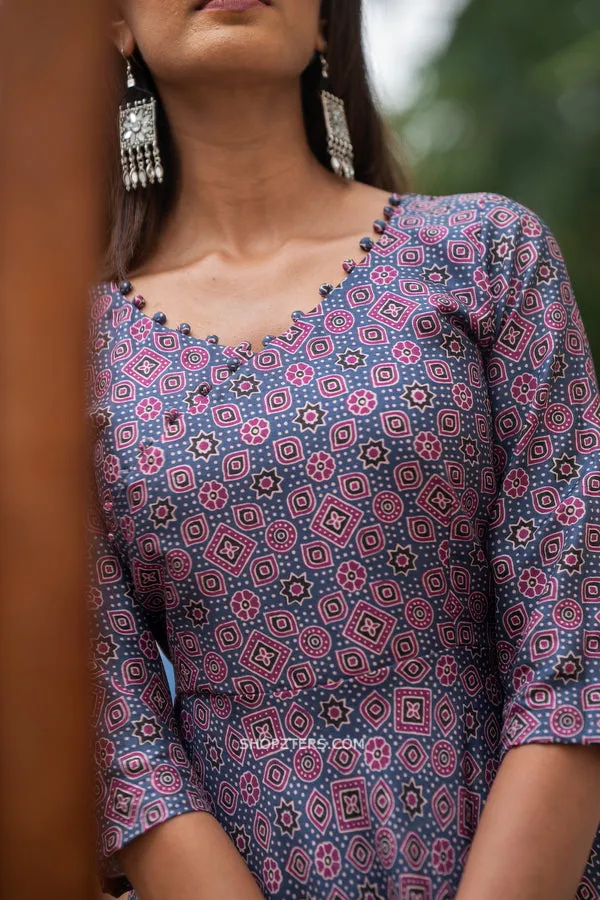Charcoal Blue Anarkali Dress
