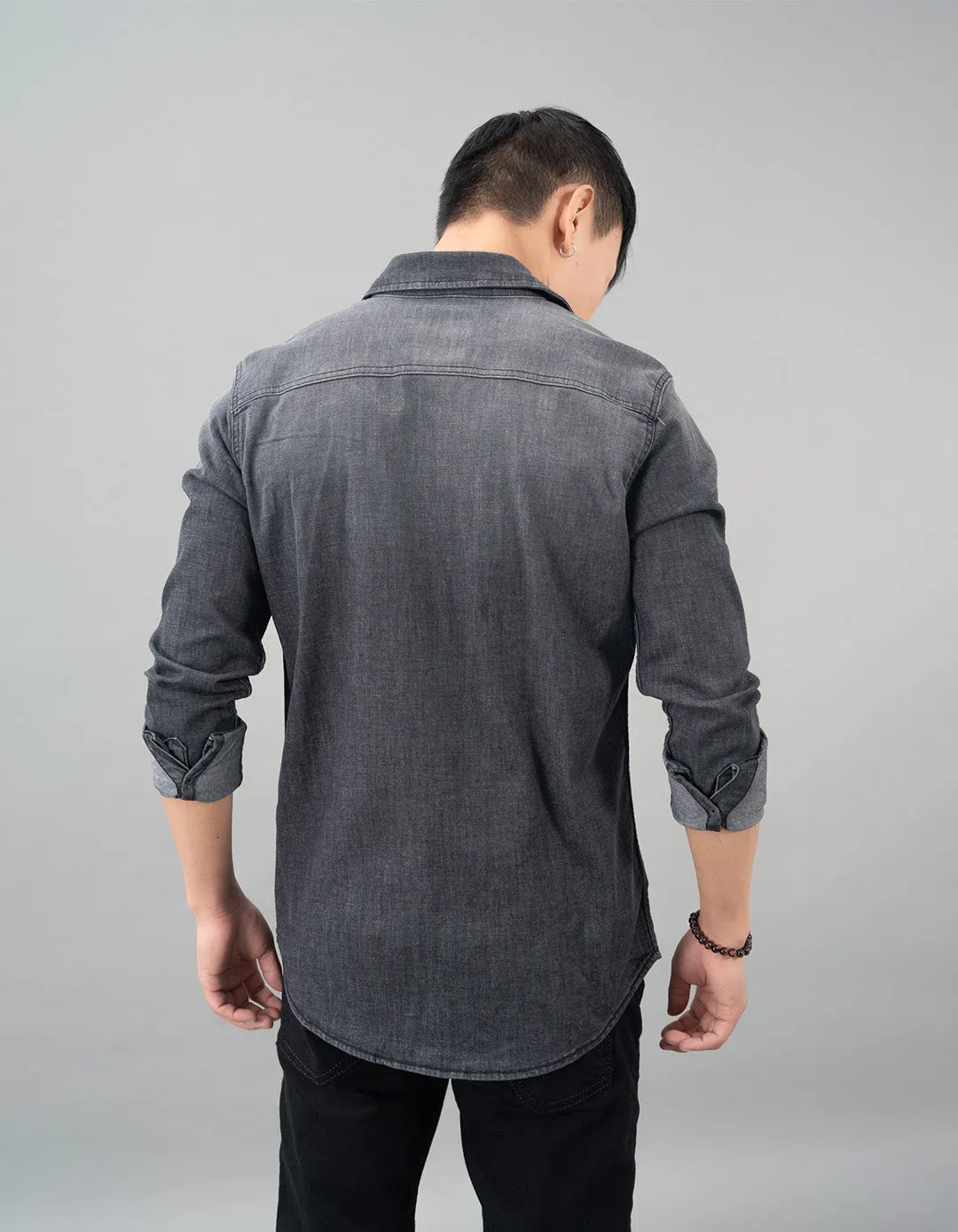 Charcoal Grey Full Sleeve Denim Shirt