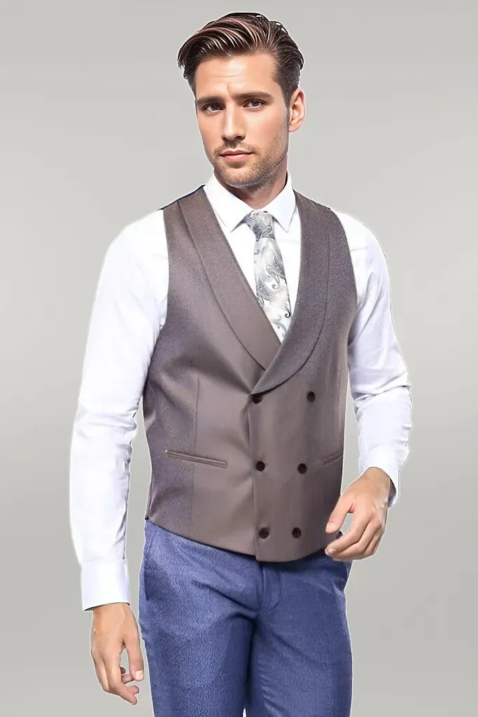 Checked Blue Men's Suit - Wessi