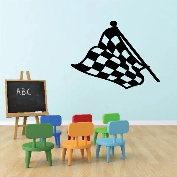 Checkered Flag Wall Decal - Vinyl Decal - Car Decal - CF08039