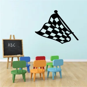Checkered Flag Wall Decal - Vinyl Decal - Car Decal - CF08039