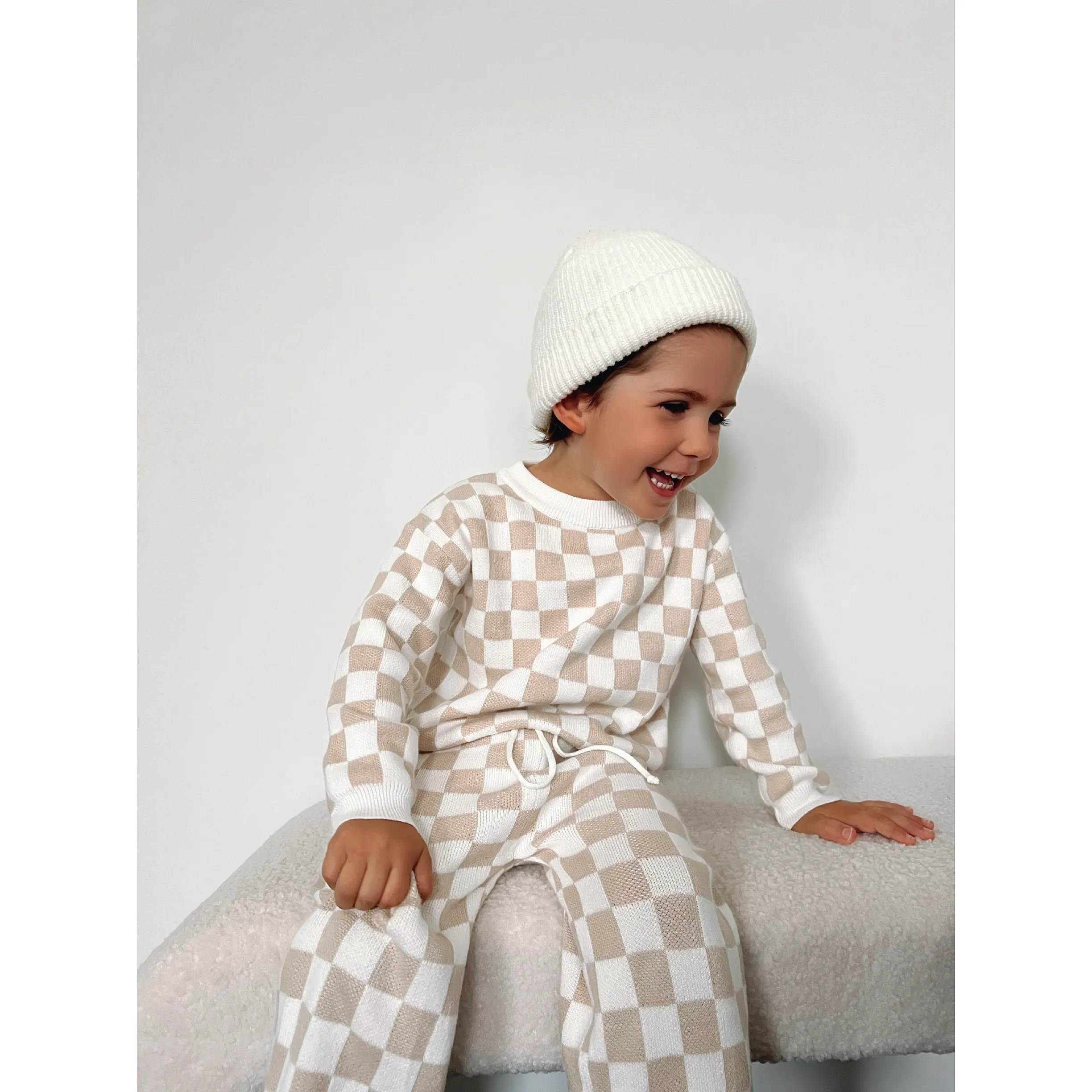Checkered Jacquard Pants
