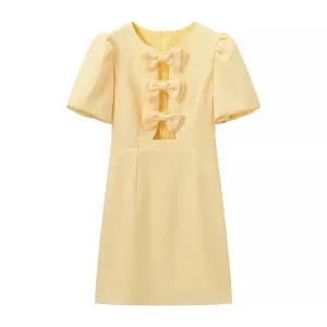 Daily Silhouette Chic Bow-Accent Cut-Out Mini Dress