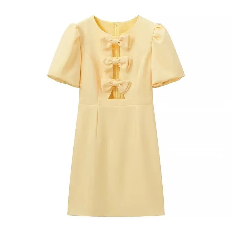 Daily Silhouette Chic Bow-Accent Cut-Out Mini Dress