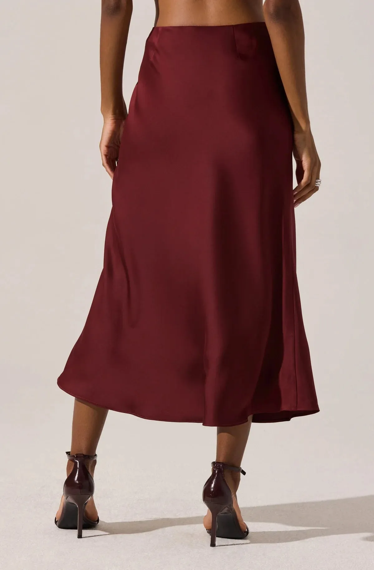 Windey Satin Midi Skirt Anti Chafe Lining