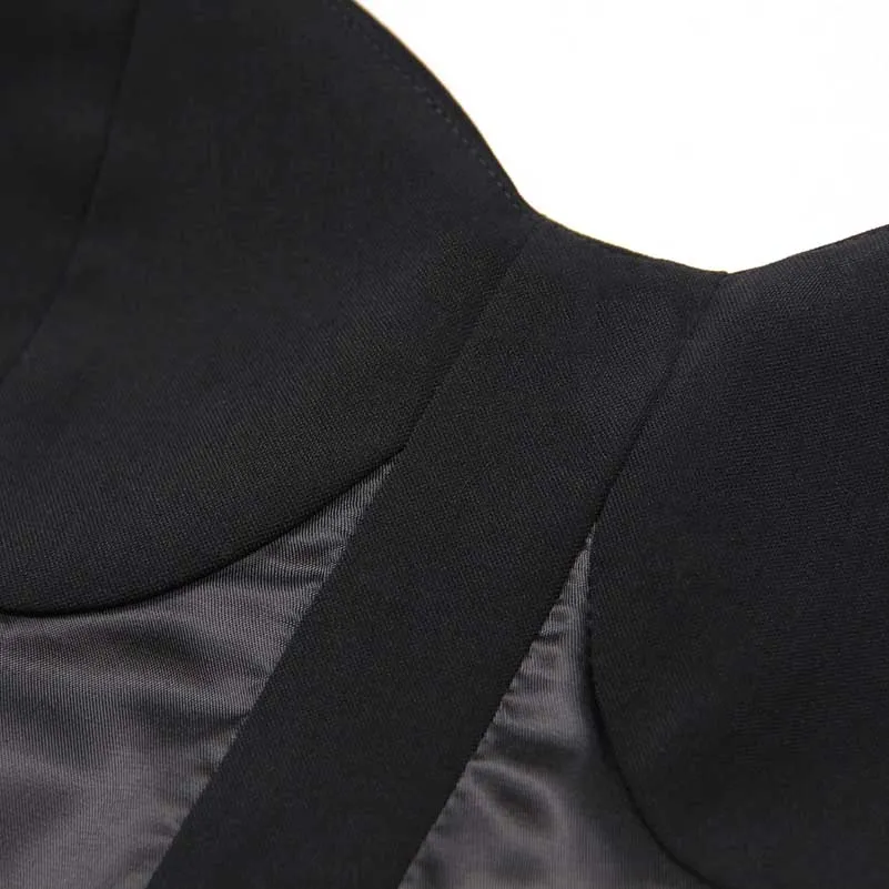 Chic U-Neck Buttons Tank Top   Mini Skirt Suit