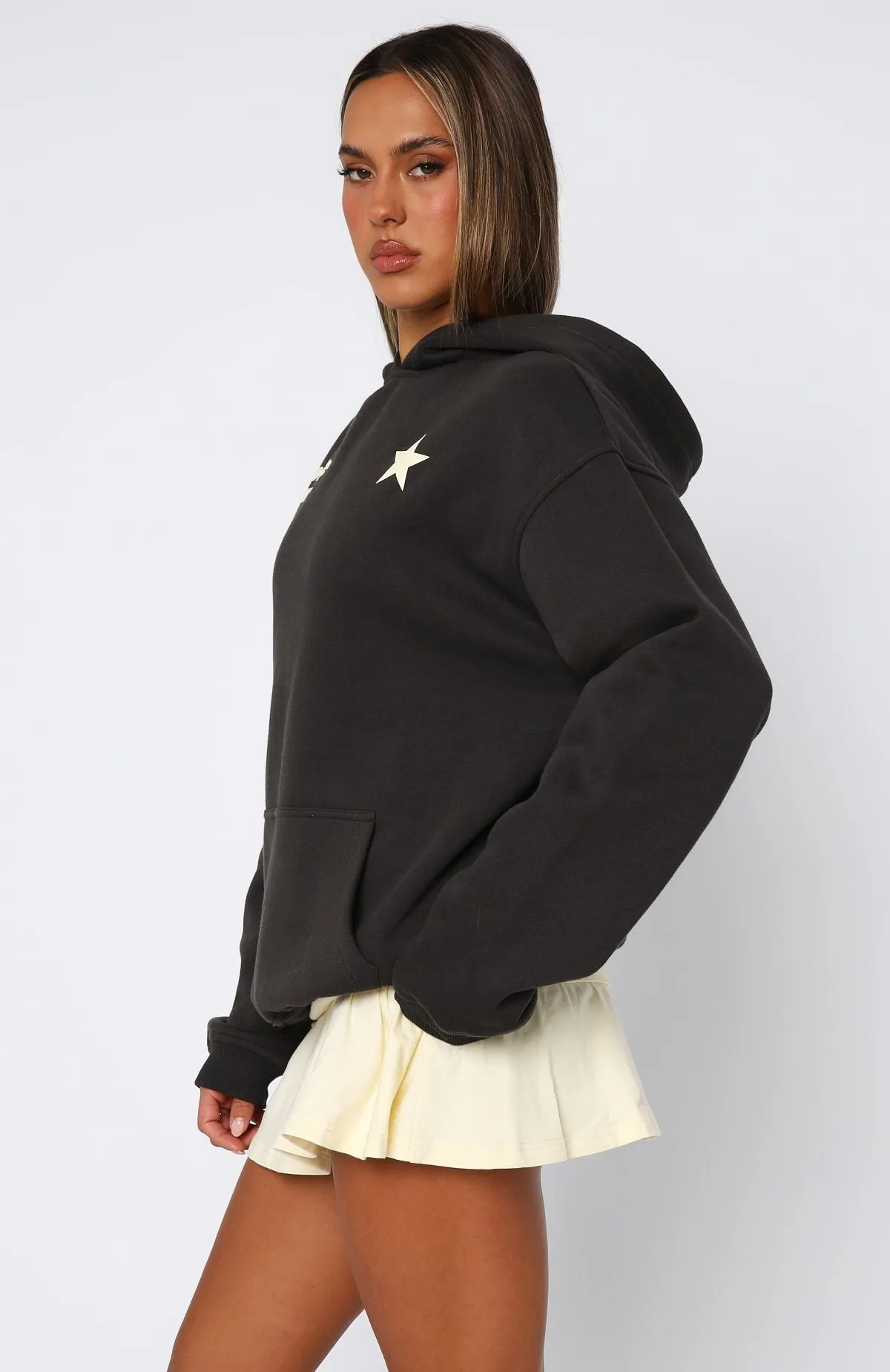 From The Archives Charli Oversized Hoodie Charcoal Flexible Edging Stay Simple