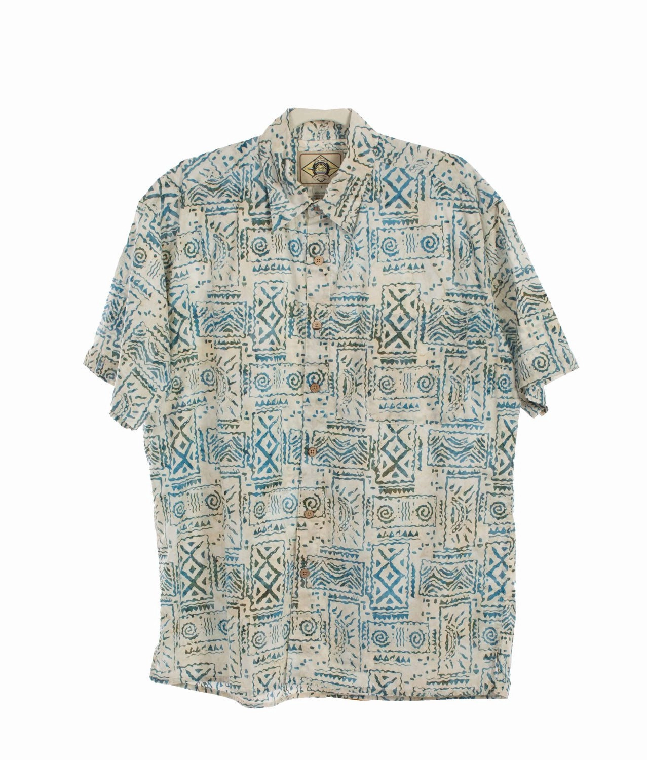 Scully Mens Special Batik Off White 100% Cotton S/S Shirt Mature appeal