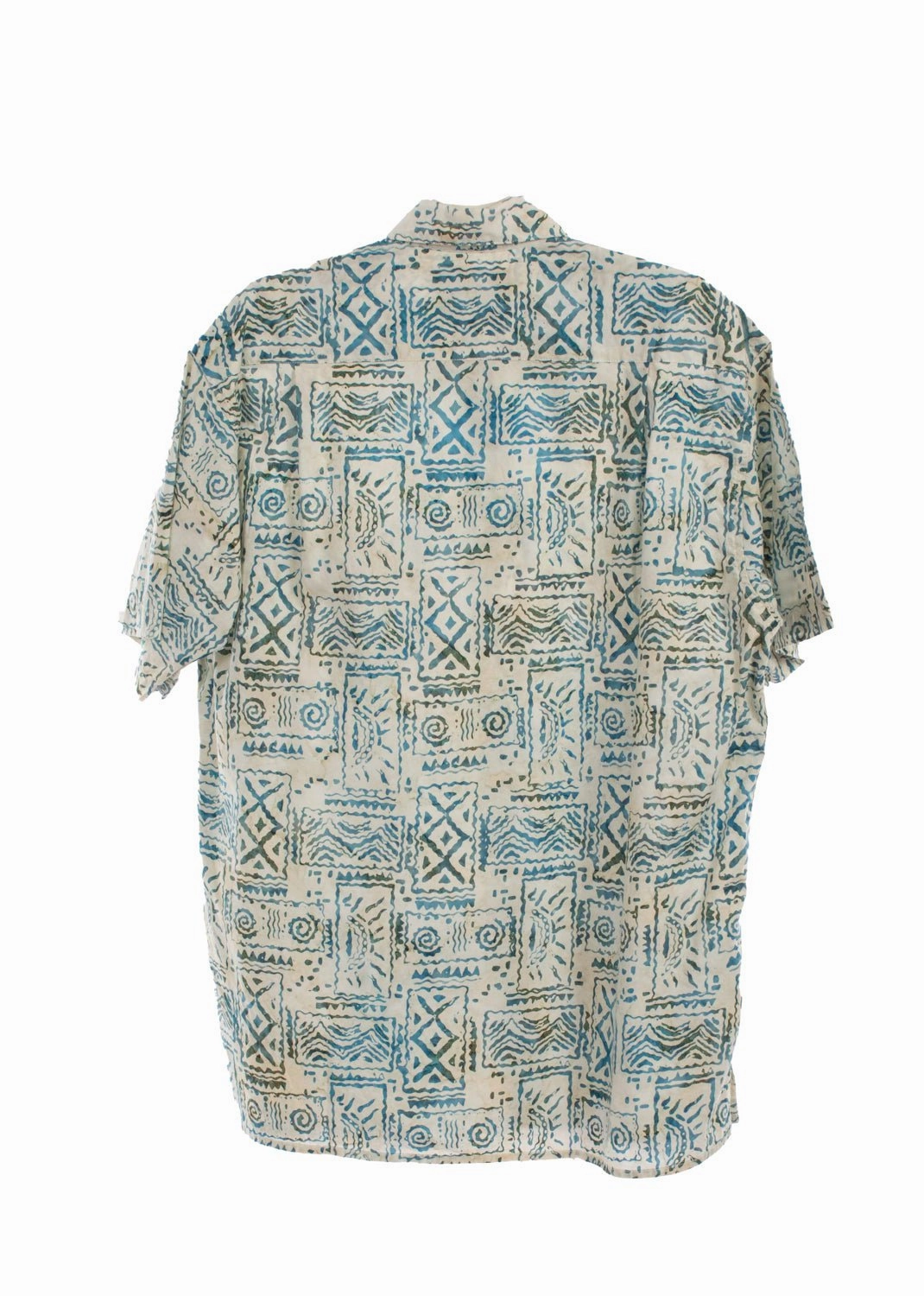 Scully Mens Special Batik Off White 100% Cotton S/S Shirt Comfy Layer