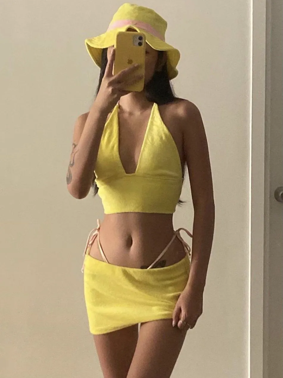 MIMI SKIRT | LEMON Frayed hem