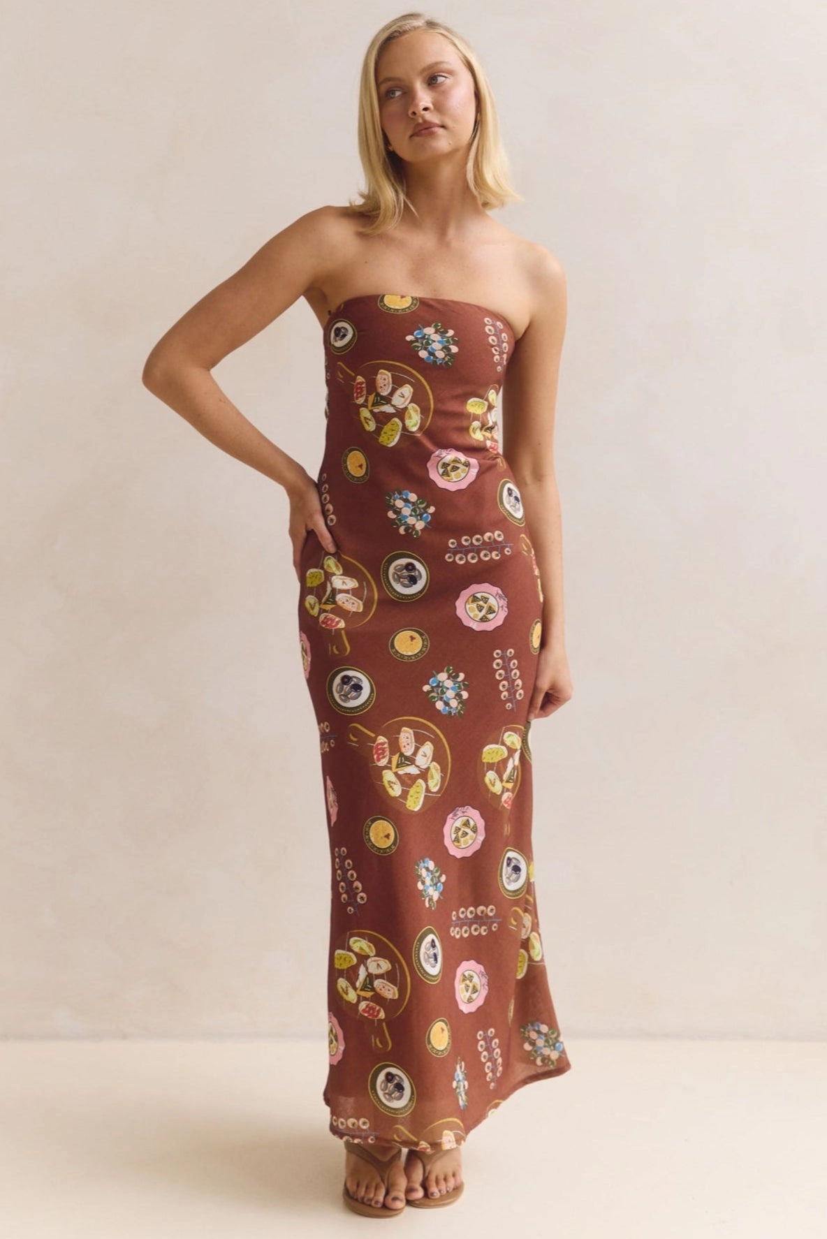 Grace Vibe Bloom Zone Alba Maxi Dress (Chocolate)