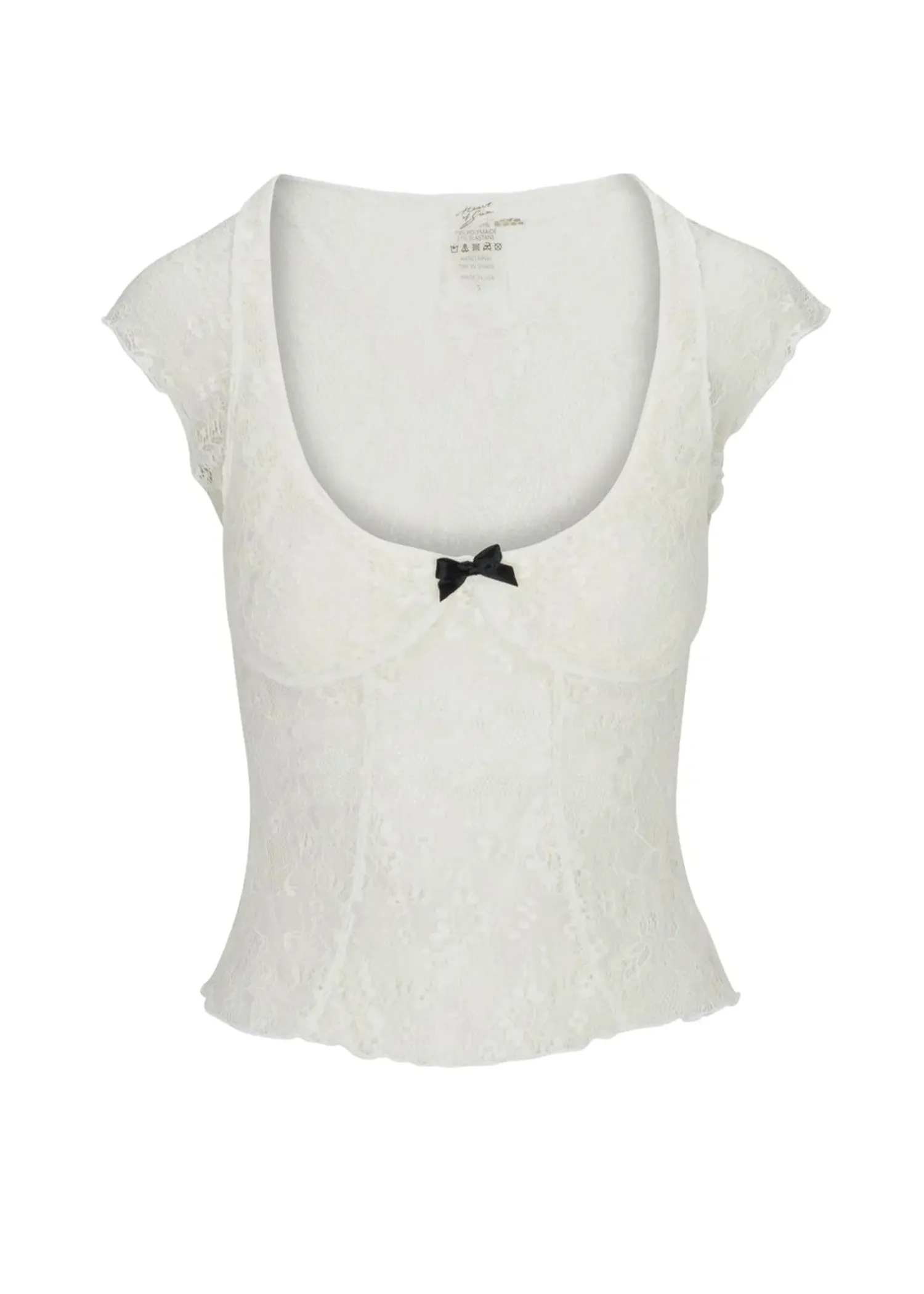 Ch??rie Babydoll Top ?? Ivory Lace ReflectiveTrimDetails Multi Pocket Functional Design