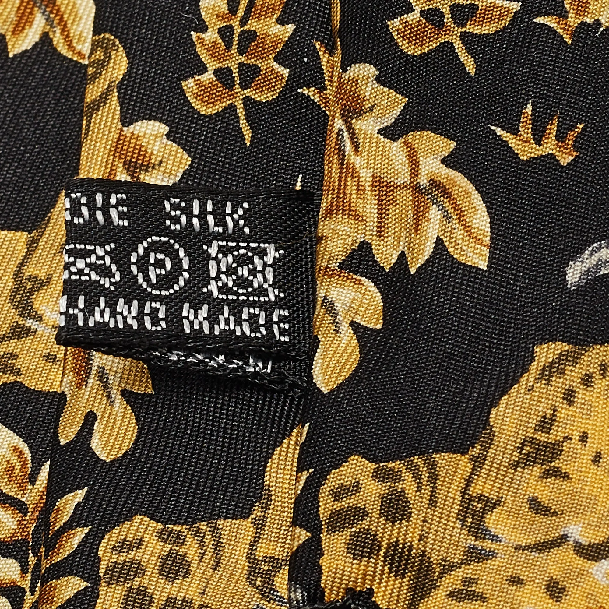 Christian Dior Monsieur Black/yellow Printed Silk Traditional Tie