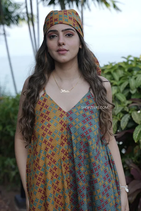 Chromatic Symphony Cotton Maxi Dress