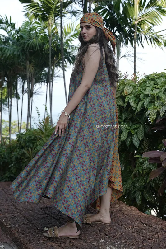 Chromatic Symphony Cotton Maxi Dress