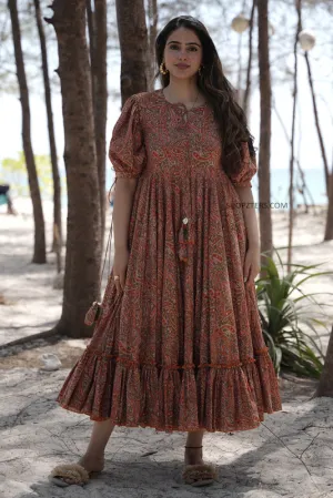 Cinnamon Twilight Cotton Midi Dress