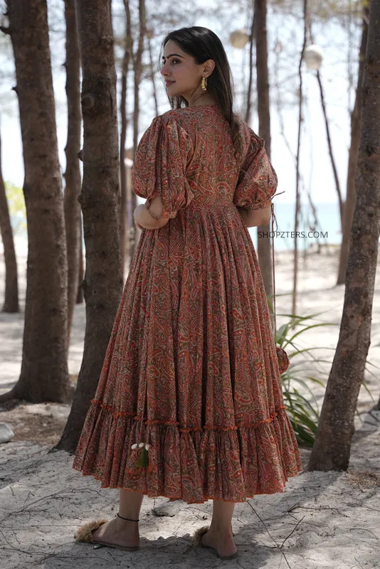 Cinnamon Twilight Cotton Midi Dress