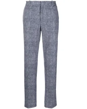 CIRCOLO 1901 - Blue Check Cotton Stretch Trousers CN3948