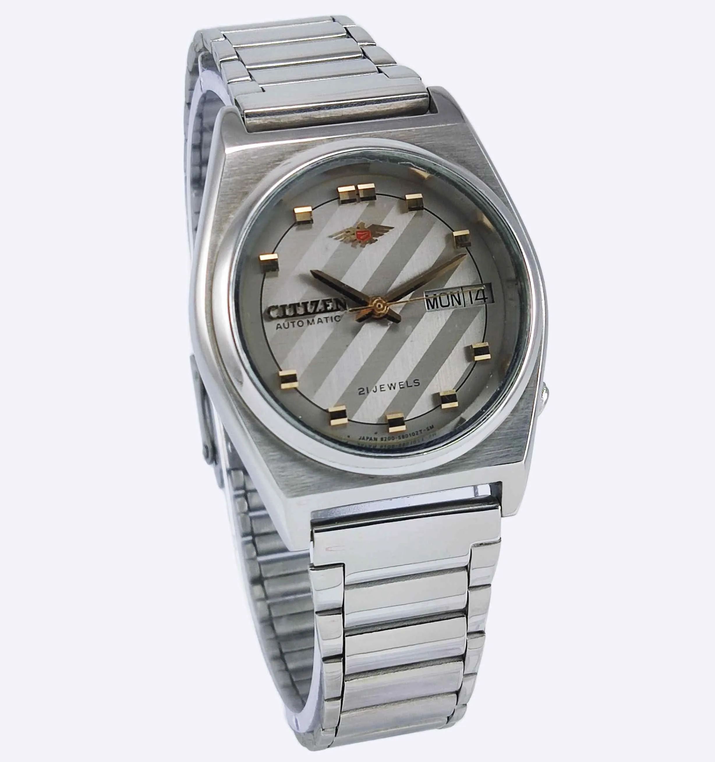 Citizen Automatic 8200A Gray Dial 21 Jewels Day Date Men's Mechanical Watch