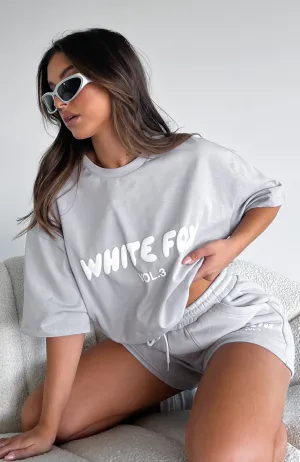 Zigzag Stitch Detail Offstage Oversized Tee Moon