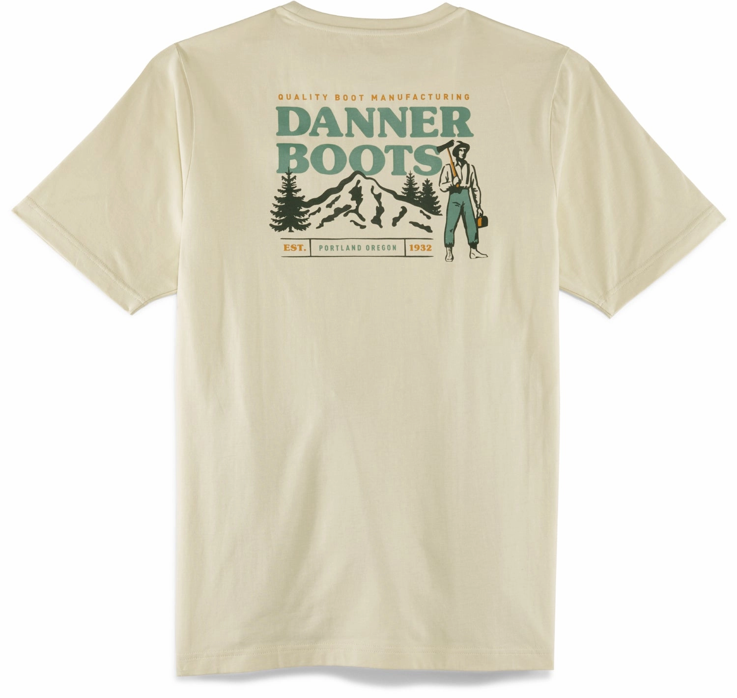 Danner Mens Jack Tee Oatmeal 100% Cotton S/S T-Shirt NonIronTechnology