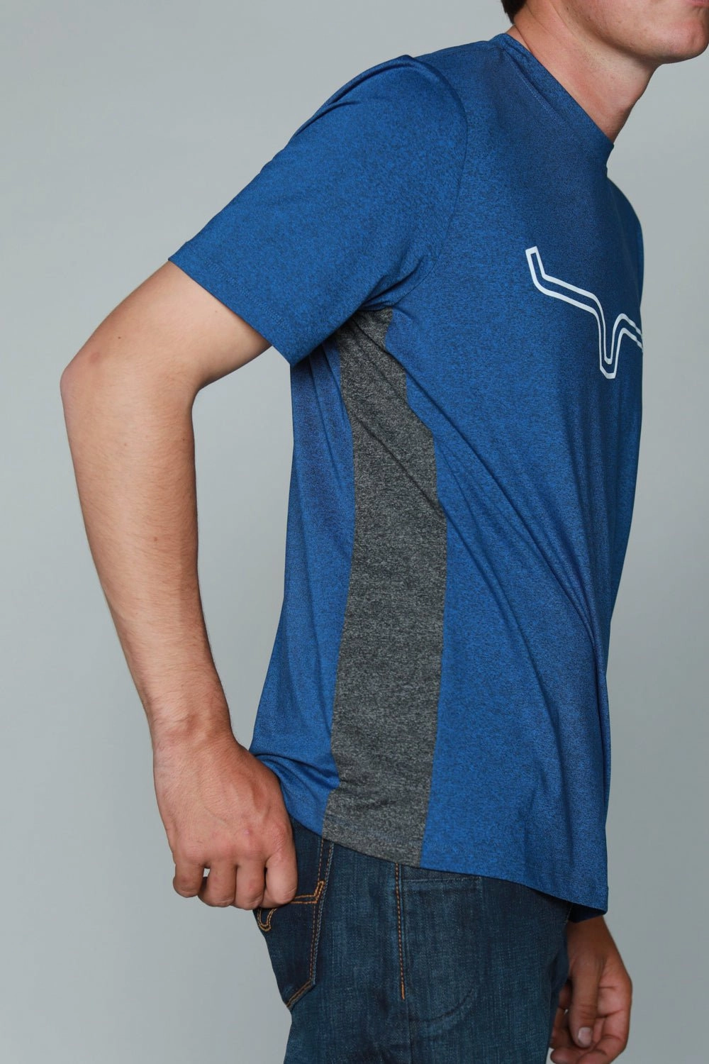 On-The-Go Style Kimes Ranch Mens Phase 2 Tech Tee Navy Polyester Blend S/S T-Shirt