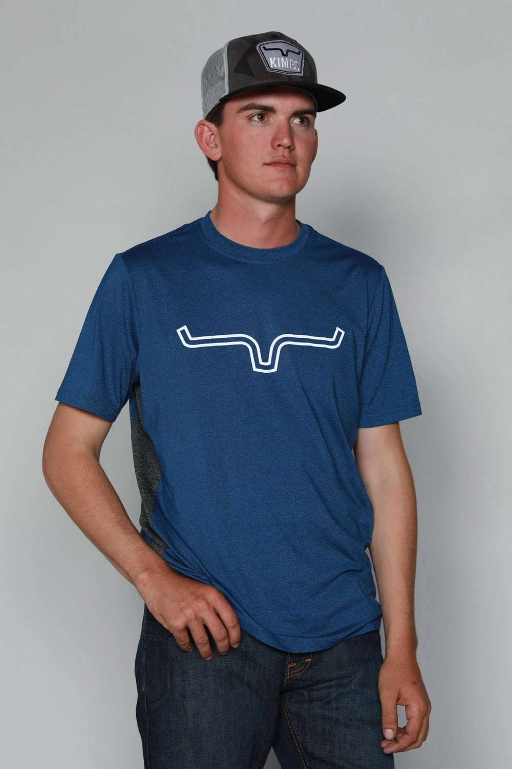 Vintage Style Kimes Ranch Mens Phase 2 Tech Tee Navy Polyester Blend S/S T-Shirt