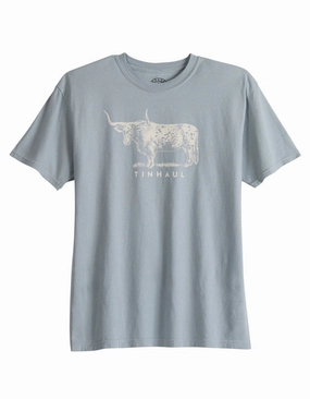 Urban Style Trend Feminine Appeal Tin Haul Mens Bull Standing Grey 100% Cotton S/S T-Shirt