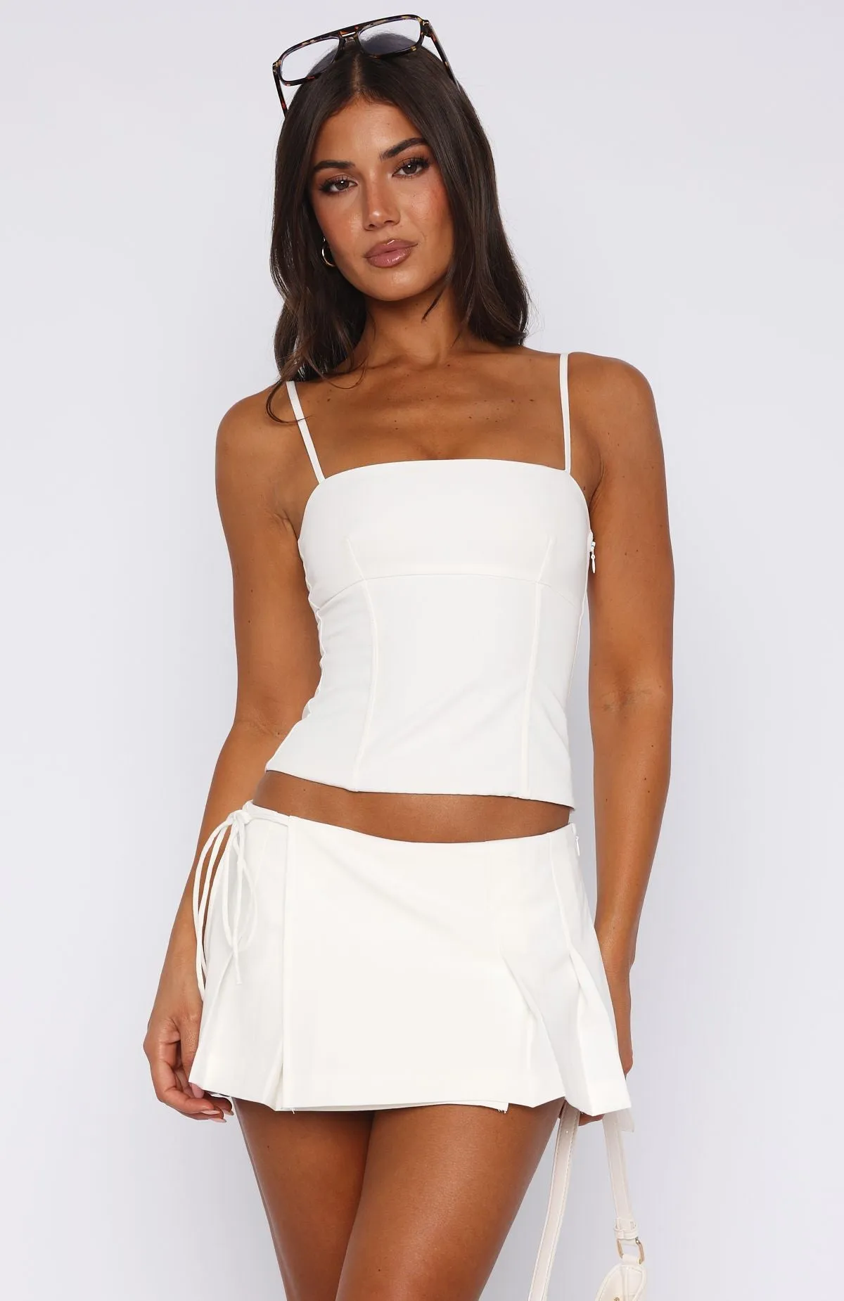 Flared hem Convertible Style Heaven On Earth Mini Skort White