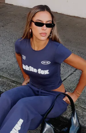 Ready To Go Baby Tee Navy Breathable Honeycomb Weave