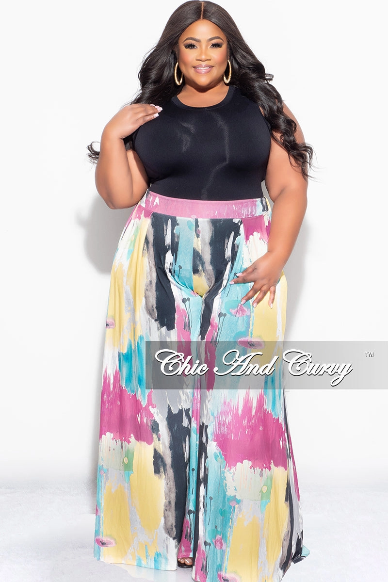 Perfect Fit Wear Final Sale Plus Size Palazzo Pants in Basquiat Print