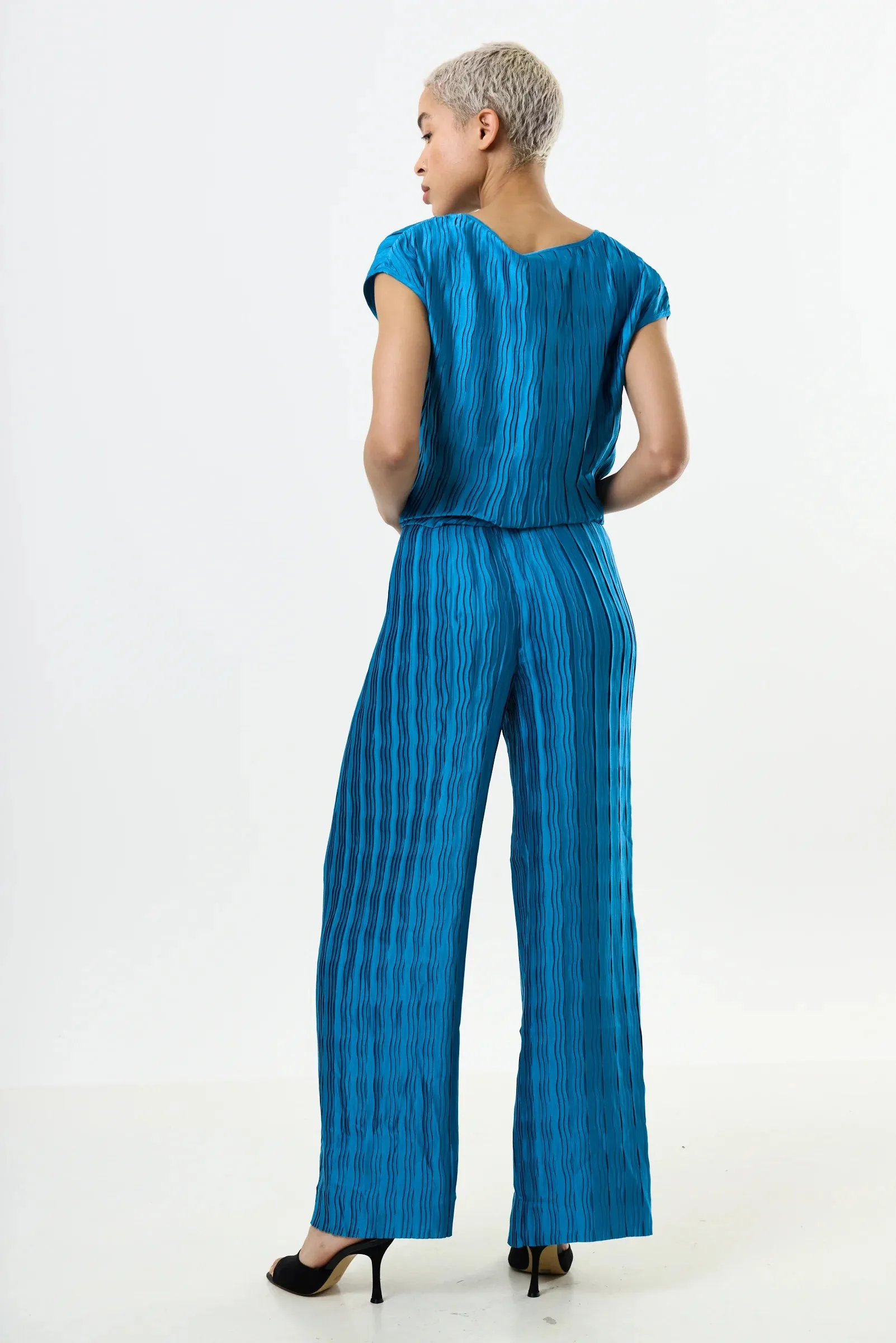 Clothide Pleat Surprise Trousers - Petrol