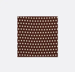 Coffee Base Polka Silk Pocket Squares