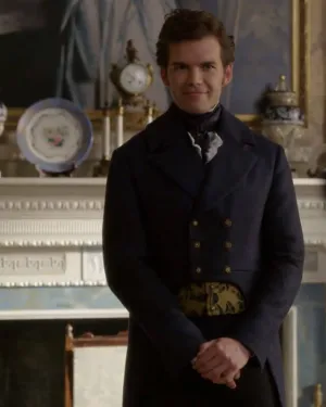 Colin Bridgerton Blue Wool Coat S03