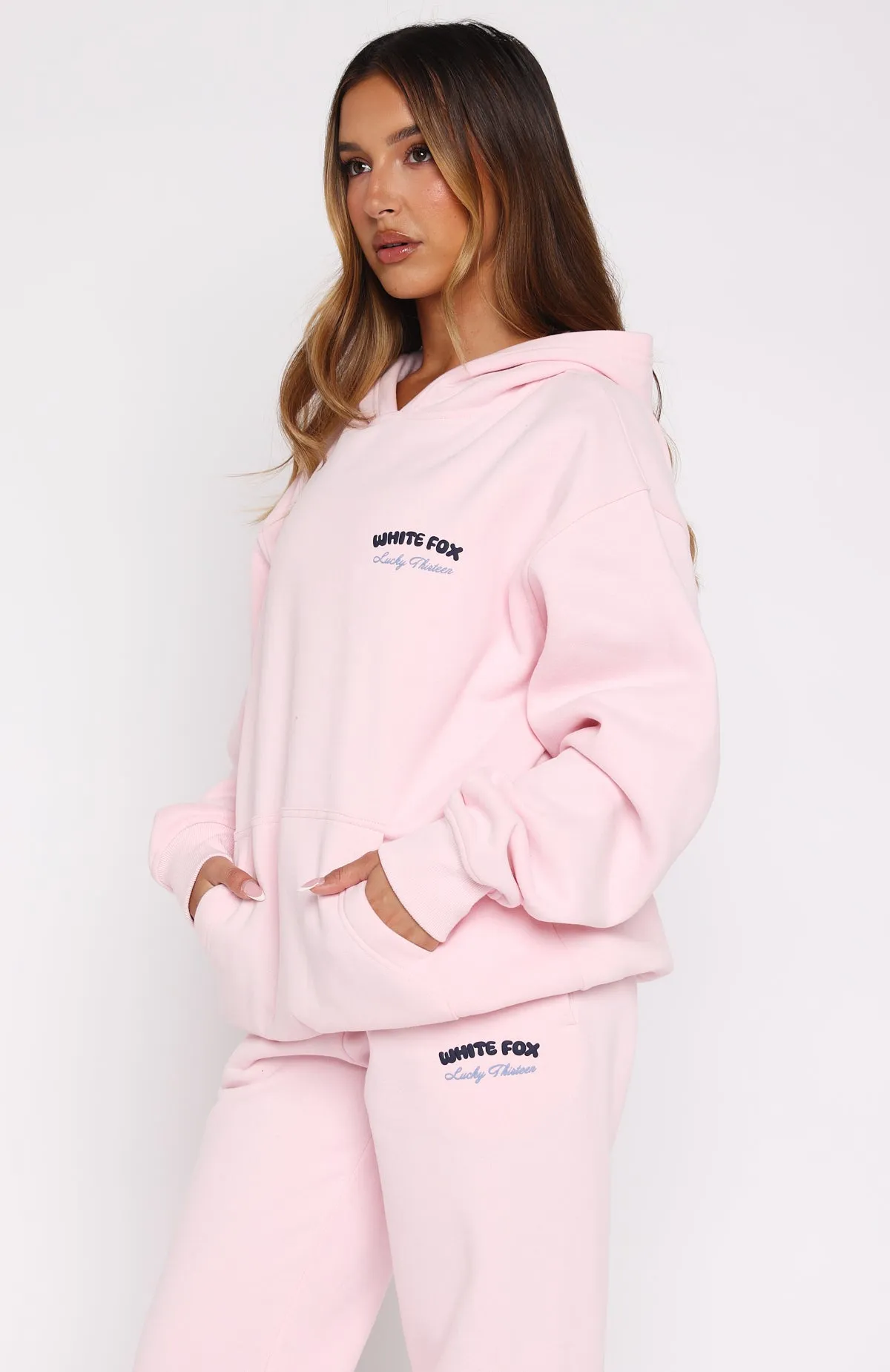 Ultra Soft Compression Fit Technology Lucky Thirteen Cheyenne Oversized Hoodie Soft Pink