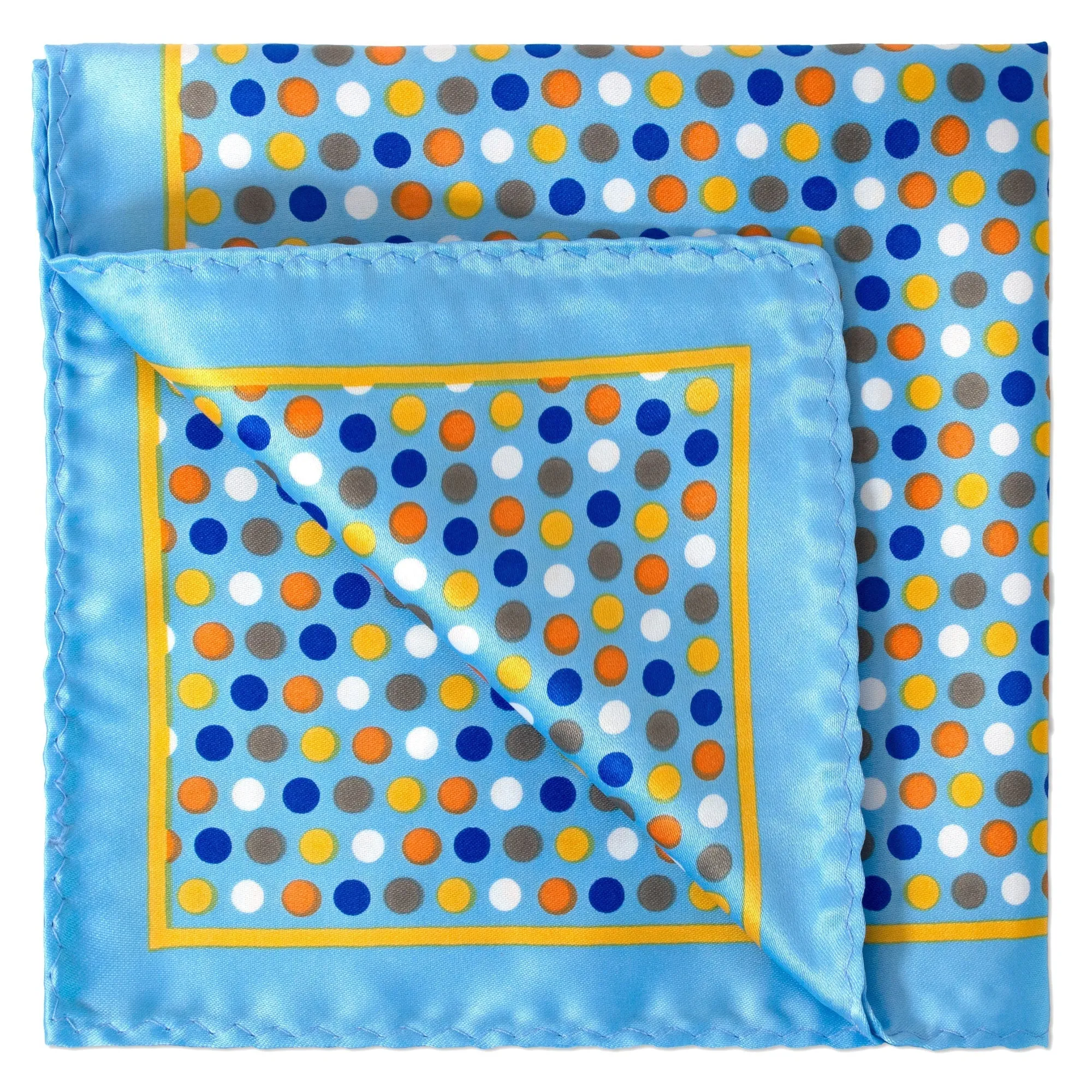 Colourful Bubble Dots Pocket Square in Light Blue J