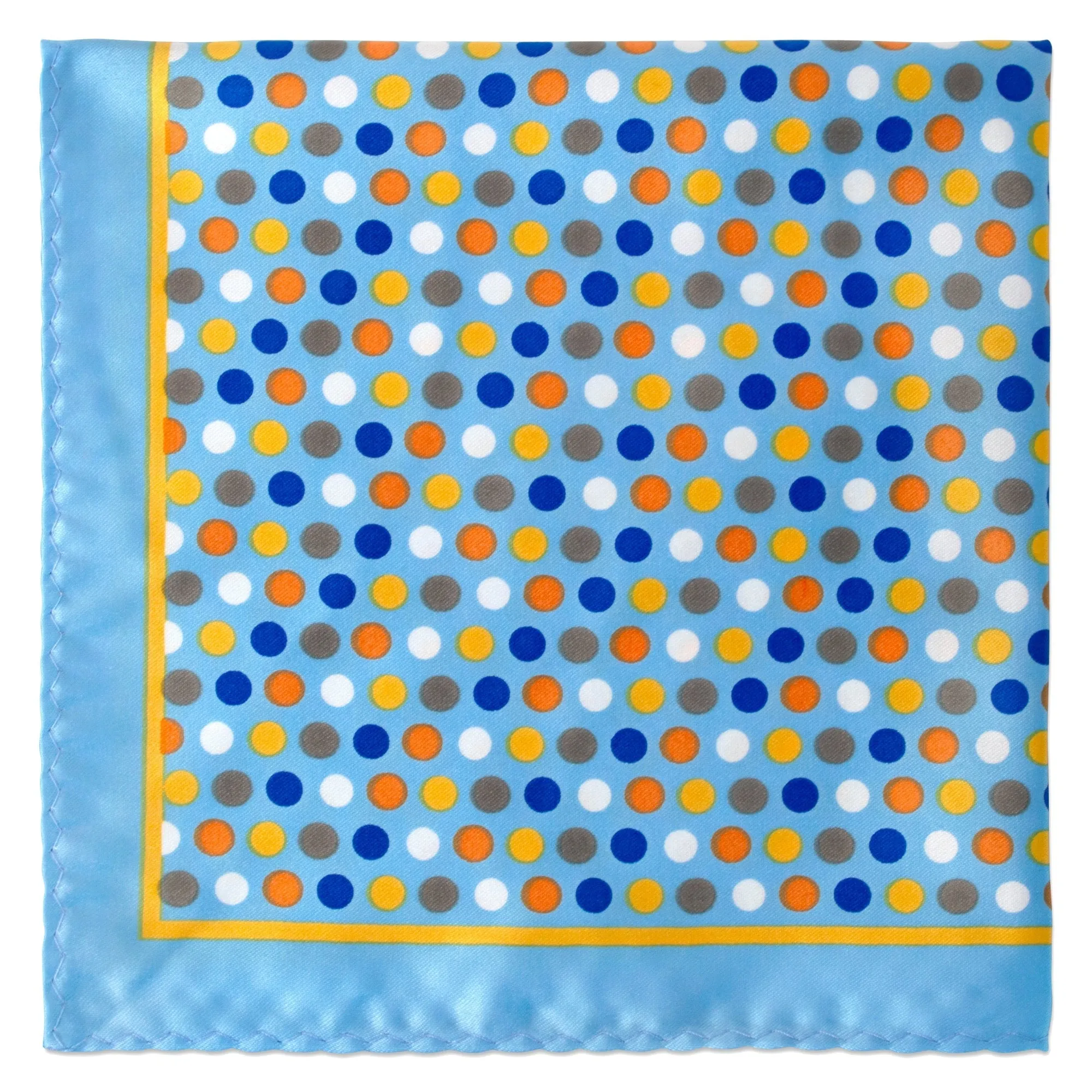 Colourful Bubble Dots Pocket Square in Light Blue J